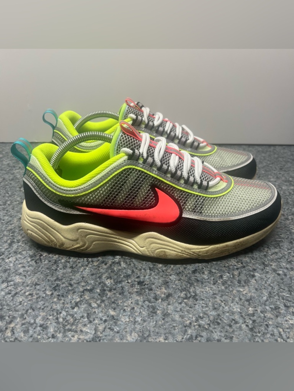 Nike Air Zoom Spiridon Barely Volt Hot Punch Shoes Sneakers | Men’s Size 10